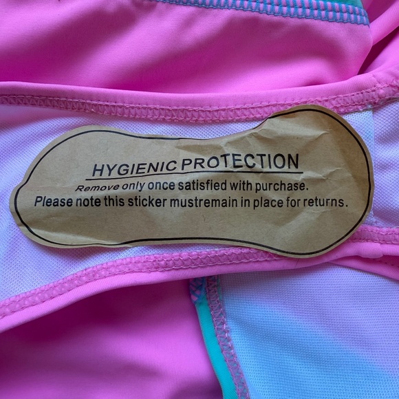 NWT Bikinx Pink & Green Front Zip One Piece Swimsuit Women's Size Small - Picture 16 of 17